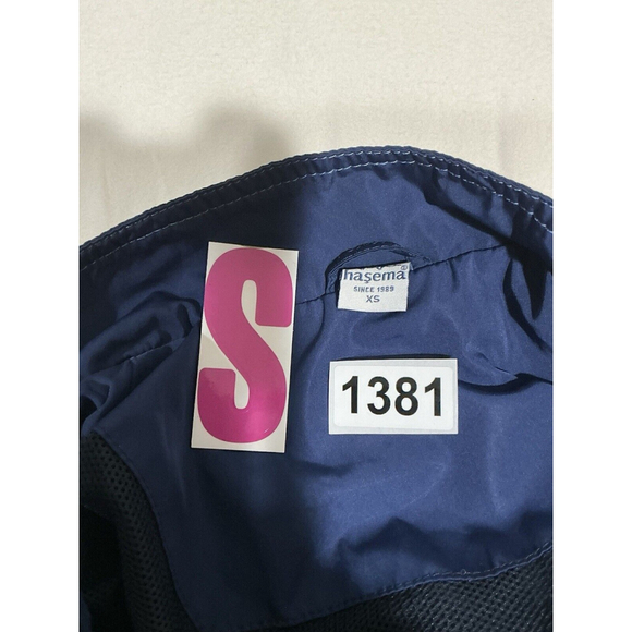 Womans Hasema Blue Extra Small Zip Front Knee Length Light Weight Raincoat - Picture 4 of 8